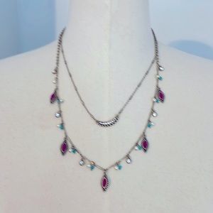 Chloe+ Isabel necklace gold green/pink